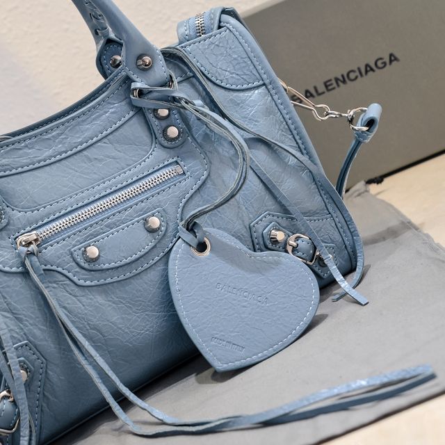 Balenciaga original lambskin le city small bag 8114422 light grey