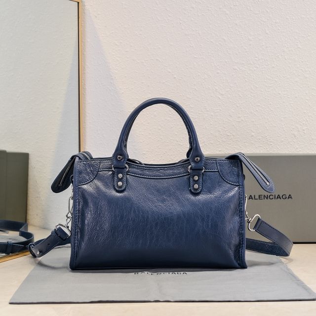 Balenciaga original lambskin le city small bag 8114422 navy blue