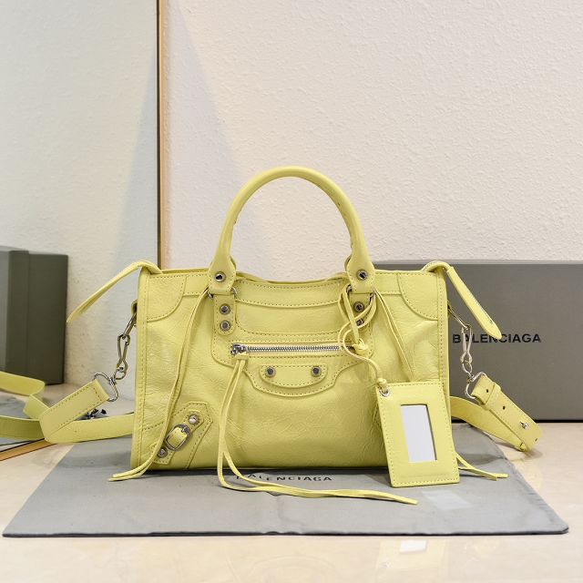 Balenciaga original lambskin le city small bag 8114422 yellow