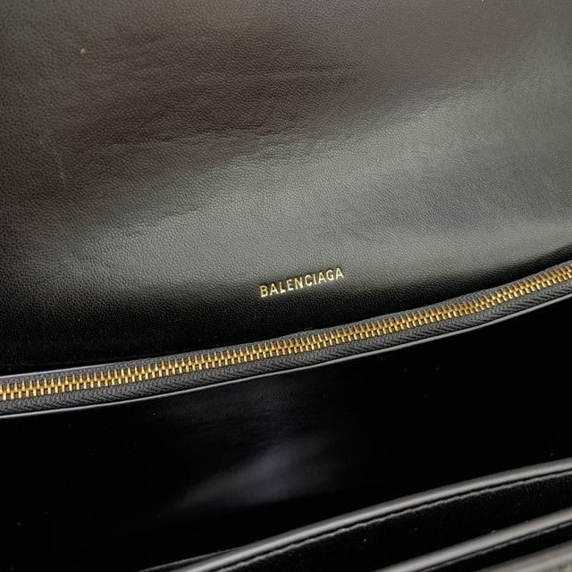 Balenciaga original calfskin crush large chain bag 7163322 black