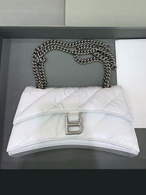 Balenciaga original calfskin crush small chain bag 7163512 white