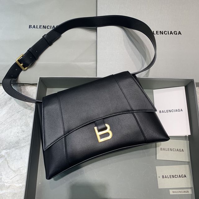 Balenciaga original calfskin downtown medium shoulder bag 67135329 black