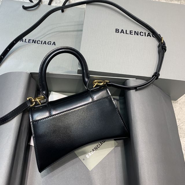 Balenciaga original calfskin hourglass xs handbag 5928331 black