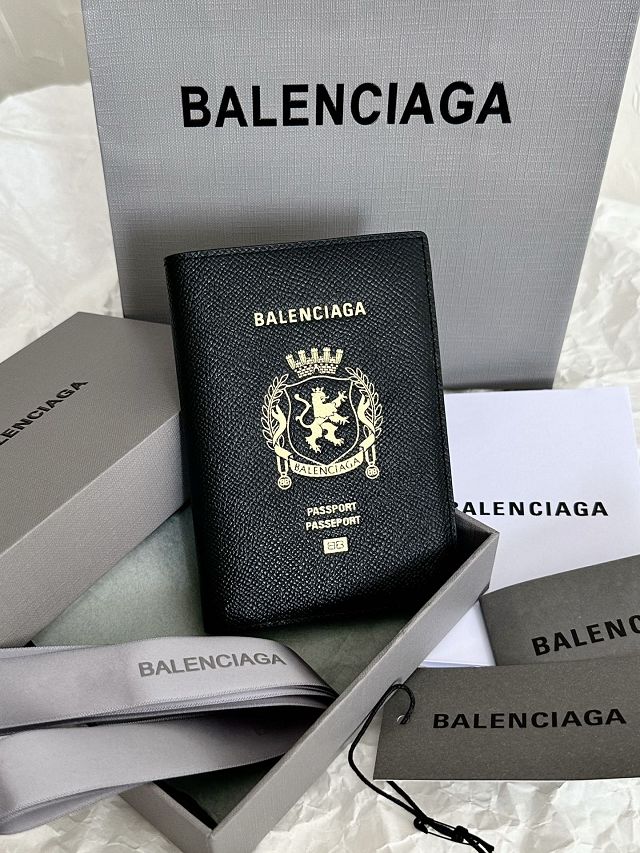 Balenciaga original calfskin passport  phone holder 7877332 black