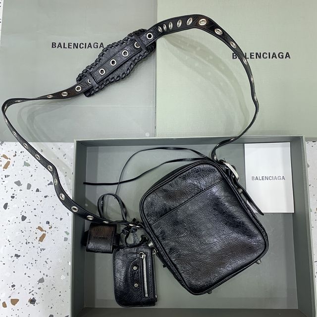 Balenciaga original  lambskin le cagole mini shoulder bag 700940432 black