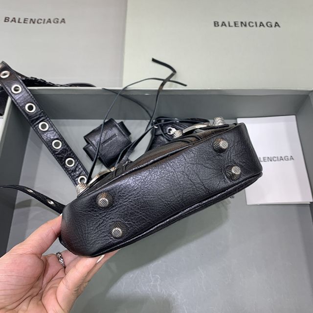 Balenciaga original  lambskin le cagole mini shoulder bag 700940432 black