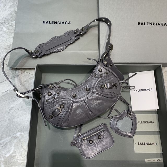 Balenciaga original lambskin le cagole xs shoulder bag 6713091 grey