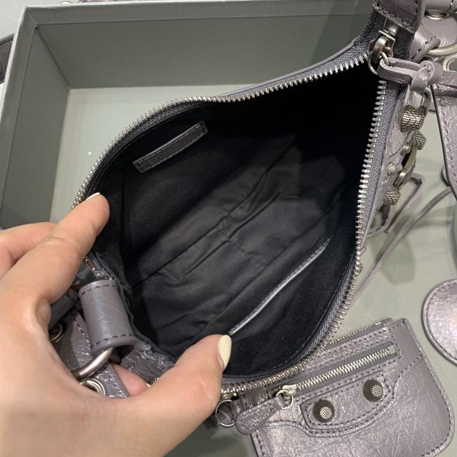 Balenciaga original lambskin le cagole xs shoulder bag 6713091 grey