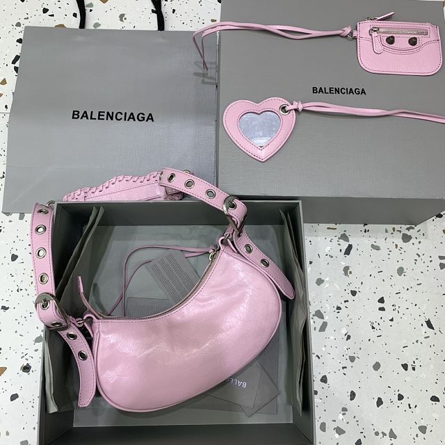 Balenciaga original lambskin le cagole xs shoulder bag 6713091 light pink