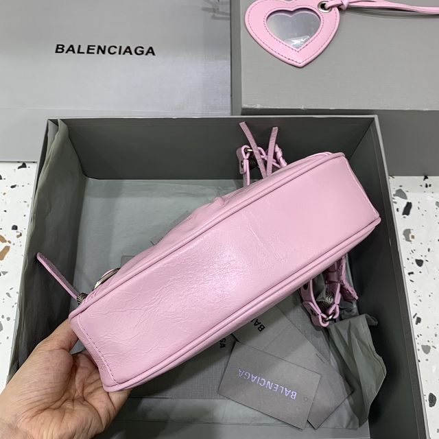 Balenciaga original lambskin le cagole xs shoulder bag 6713091 light pink