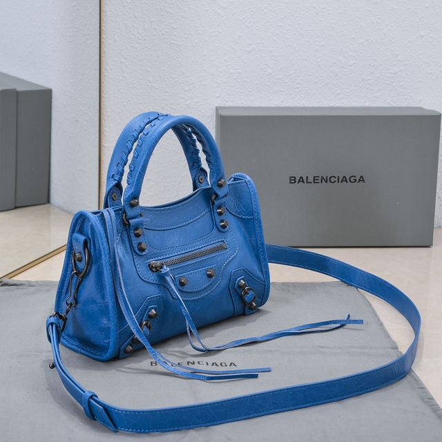 Balenciaga original lambskin le city mini bag 8063952 blue