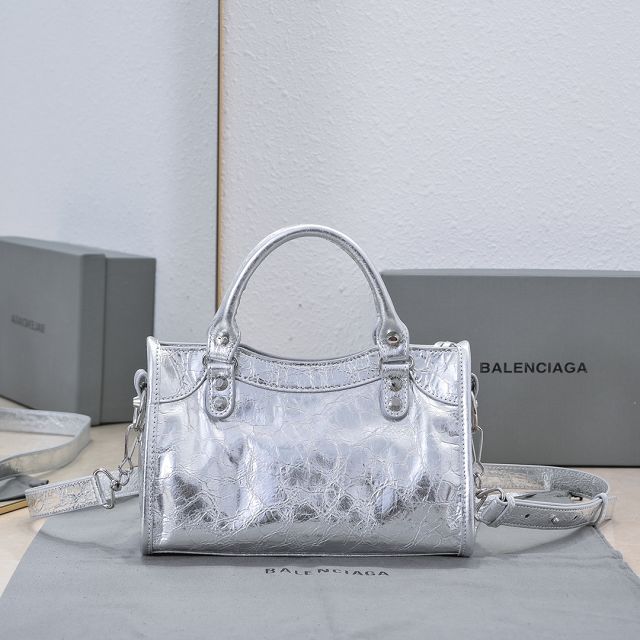 Balenciaga original lambskin le city mini bag 8063952 silver	