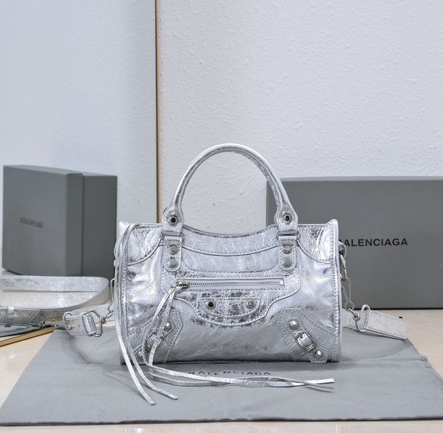 Balenciaga original lambskin le city mini bag 8063952 silver	