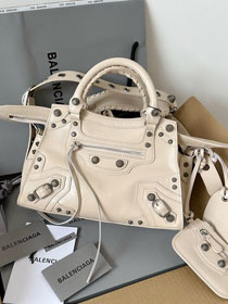 Balenciaga original  lambskin neo cagole xs city handbag 700940210 beige