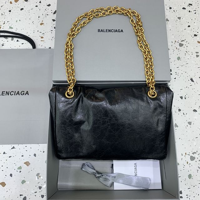 Balenciaga original calfskin monaco small bag 7659662 black	