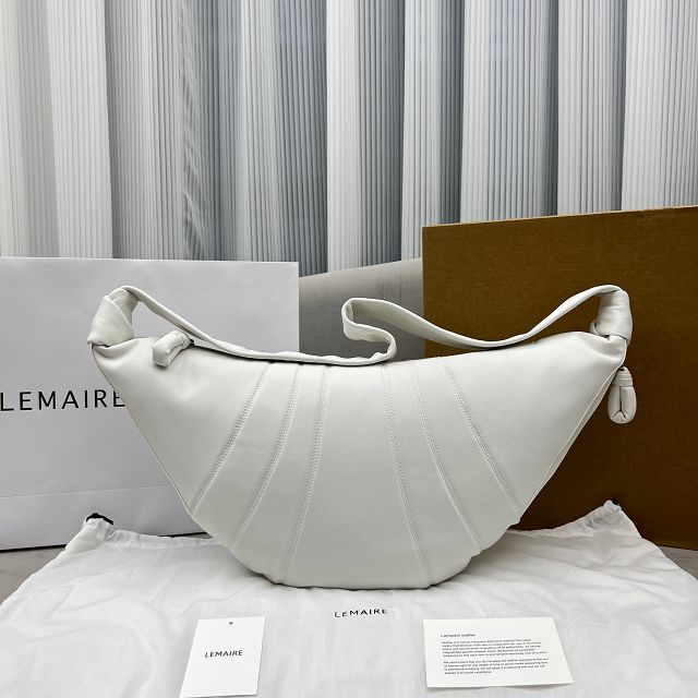 Lemaire original lambskin medium croissant bag LL096 white