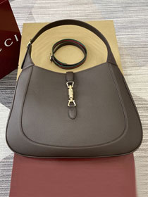 GG original calfskin jackie large shoulder bag 813650 dark brown