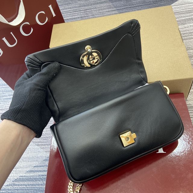 GG original calfskin milano mini top handle bag 806017 black