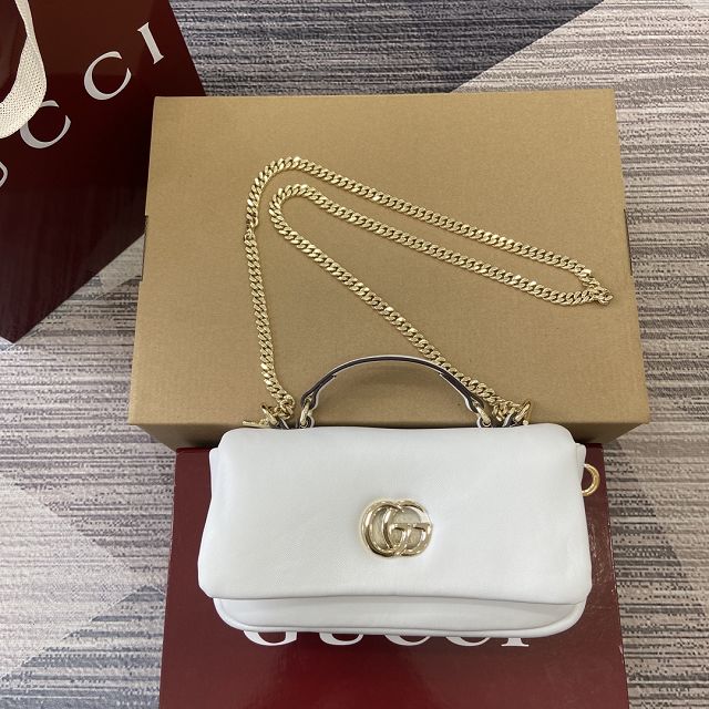 GG original calfskin milano mini top handle bag 806017 white