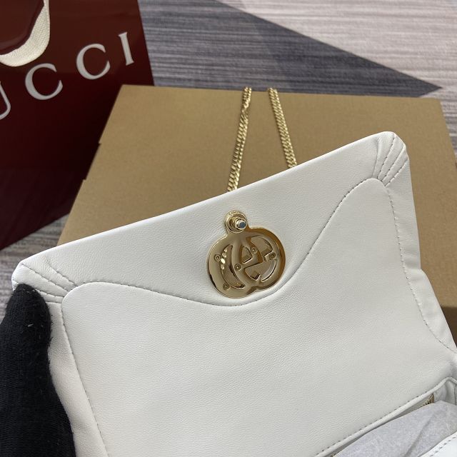 GG original calfskin milano mini top handle bag 806017 white