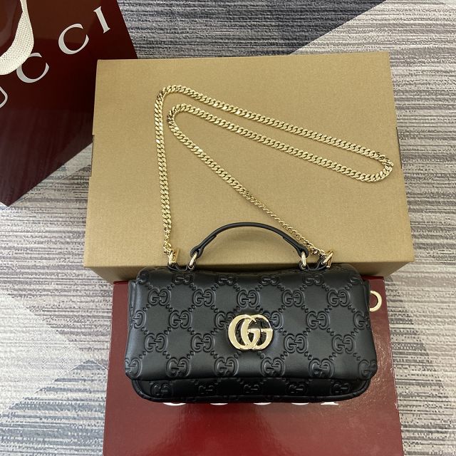 GG original lambskin milano mini top handle bag 806017 black