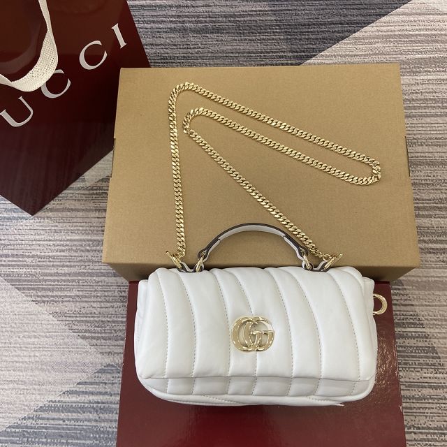 GG original lambskin milano mini top handle bag 806017 white