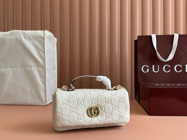 GG original lambskin milano mini top handle bag 806017 white