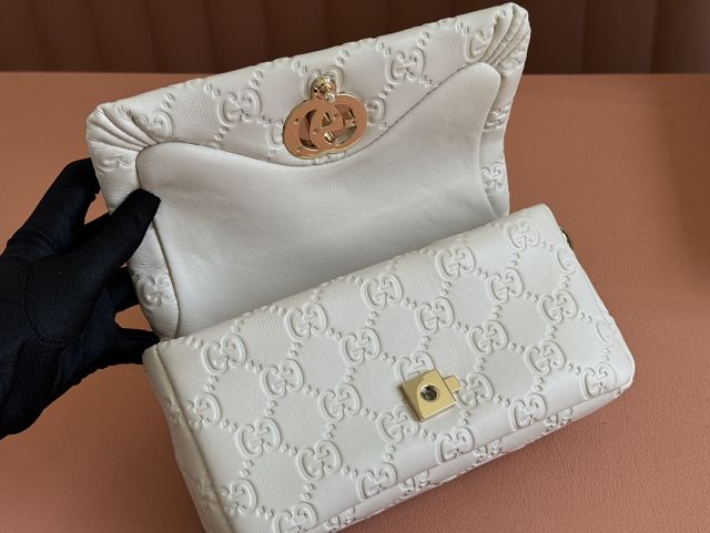 GG original lambskin milano mini top handle bag 806017 white