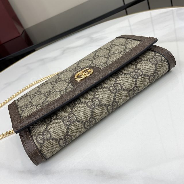 GG original canvas wallet on chain 772309 brown