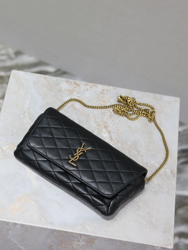 YSL original lambskin gaby phone case 742579 black