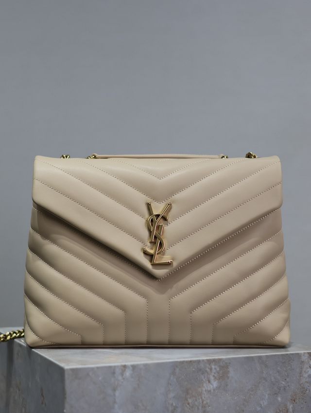 YSL original calfskin loulou medium bag 487216 beige