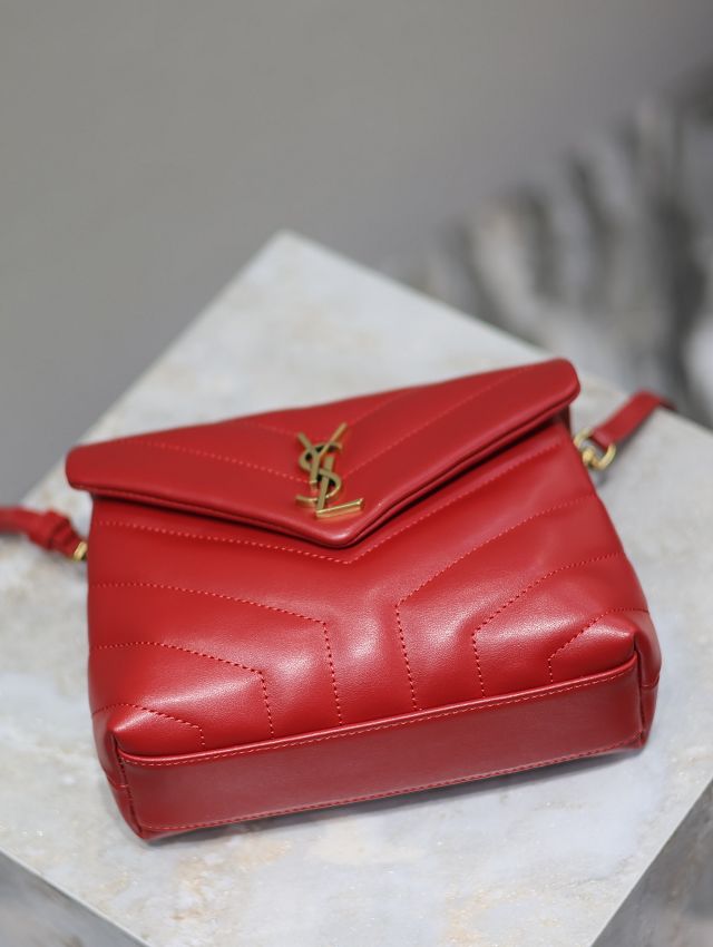 YSL original calfskin loulou mini bag 467072 red