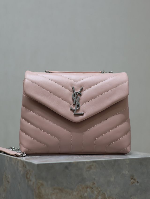 YSL original  calfskin loulou small bag 494699 pink