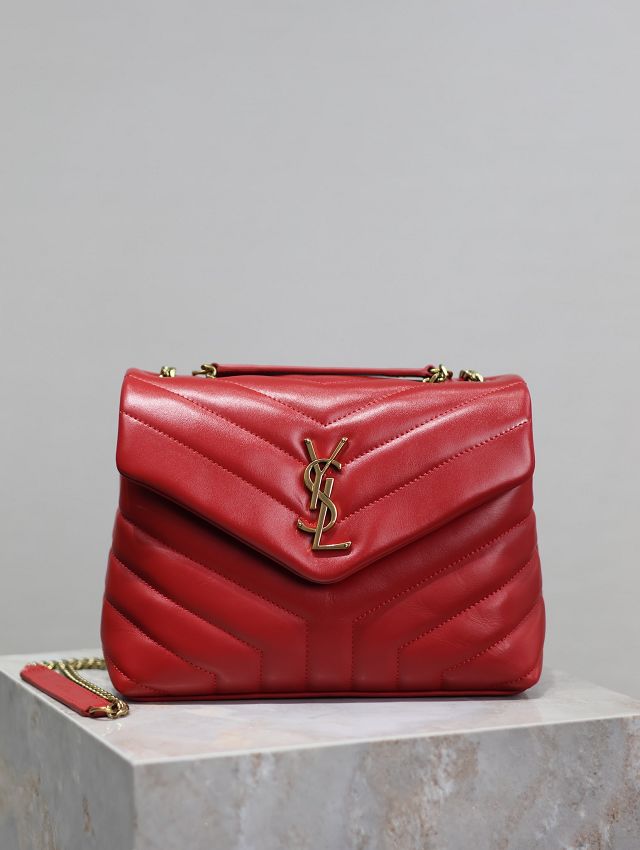 YSL original  calfskin loulou small bag 494699 red