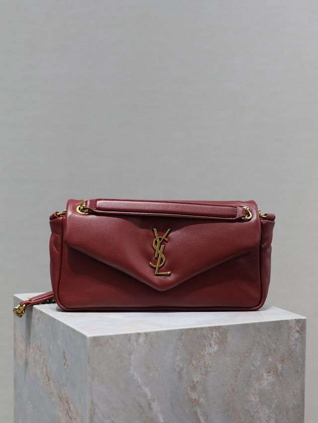 YSL original lambskin calypso small bag 734153 bordeaux