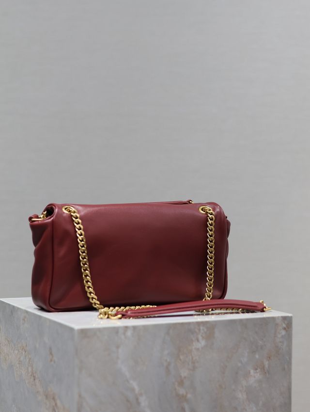 YSL original lambskin calypso small bag 734153 bordeaux