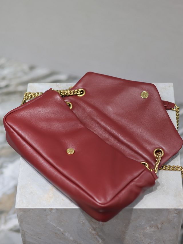 YSL original lambskin calypso small bag 734153 bordeaux