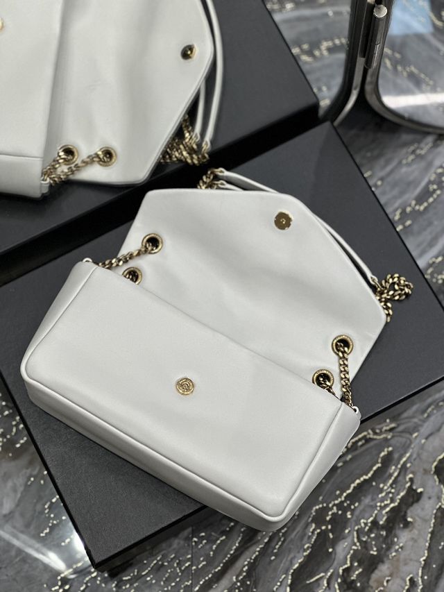 YSL original lambskin calypso small bag 734153 white