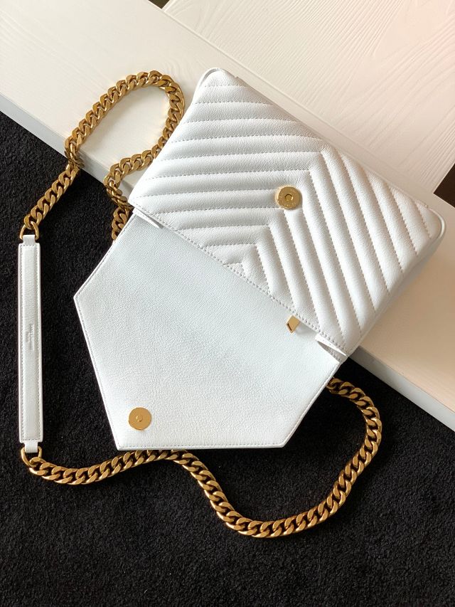 YSL original lambskin college medium bag 487213 white