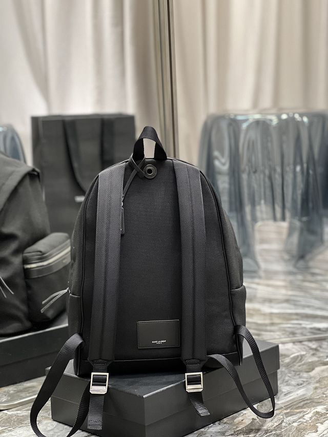 YSL original nylon canvas large city backpack 326865 black