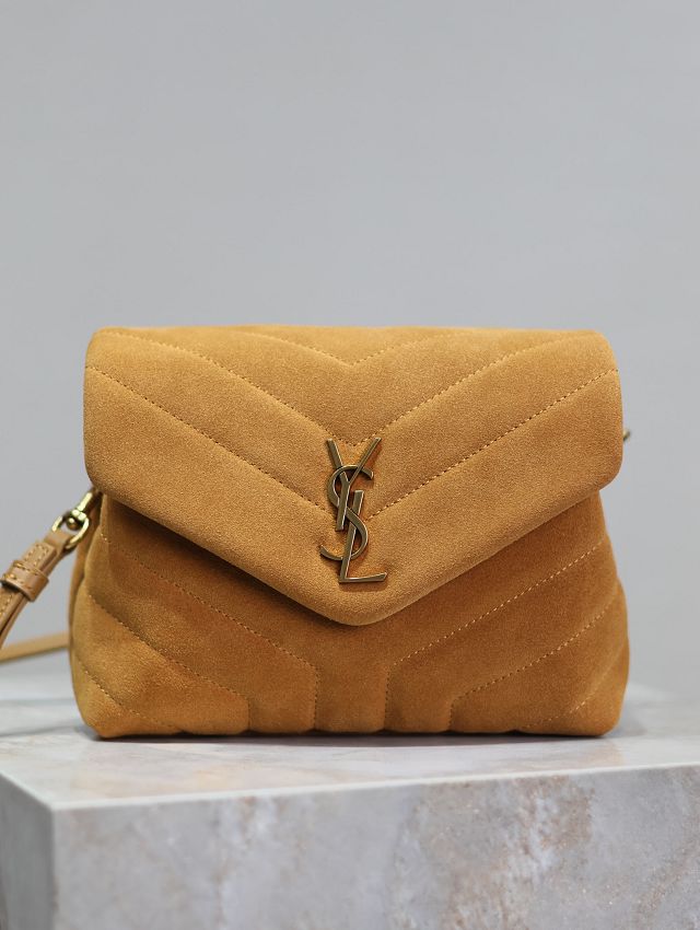 YSL original suede calfskin loulou mini bag 467072 brown