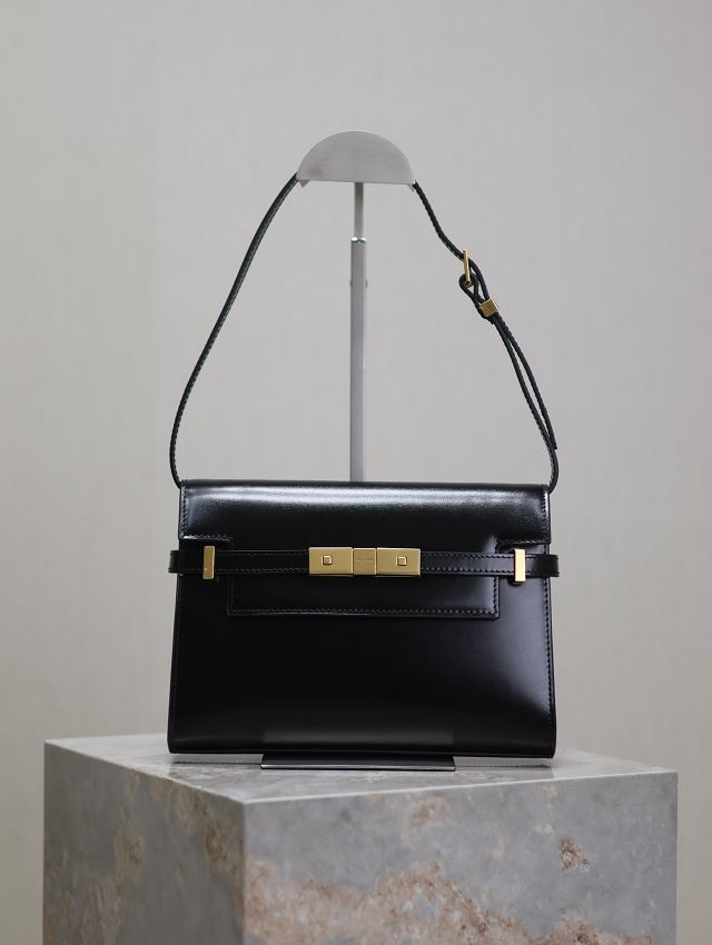 YSL original calfskin manhattan small flap bag 675626 black