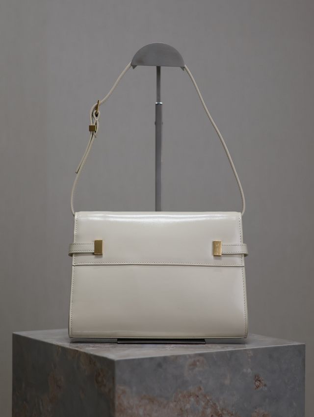 YSL original calfskin manhattan small flap bag 675626 white