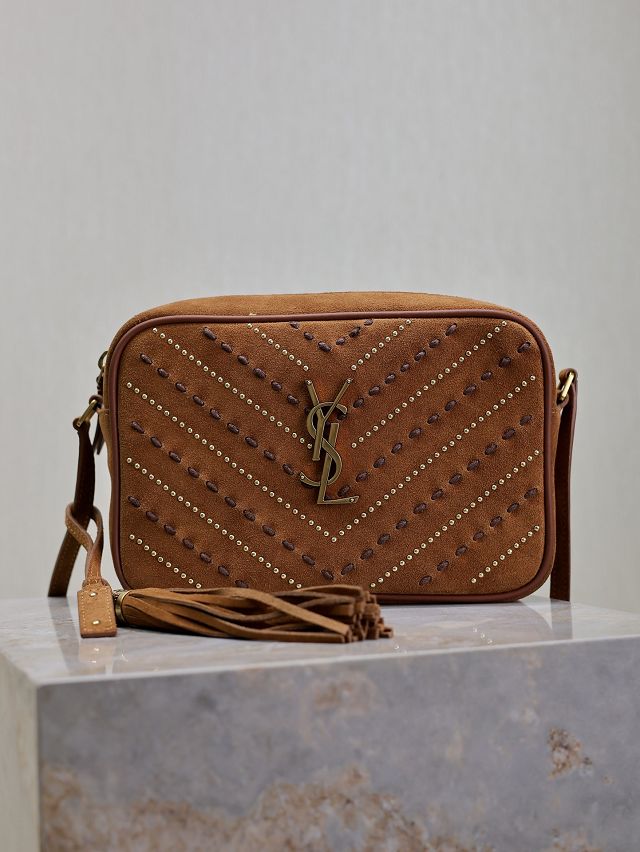 YSL original suede lou camera bag 520534 brown