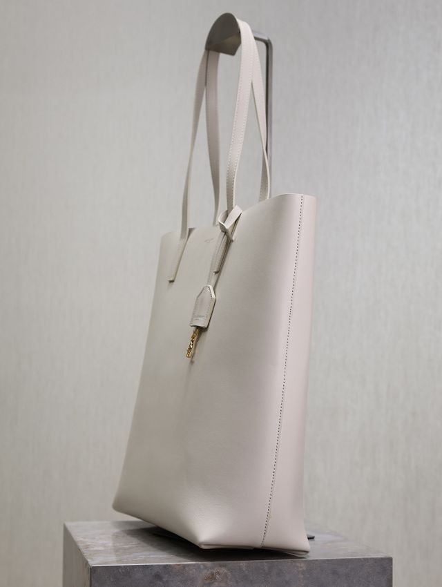 YSL original calfskin medium shopping tote bag 600306 white