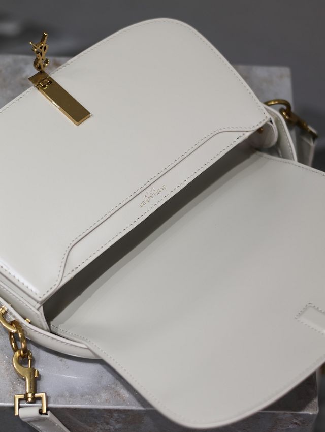 YSL original box calfskin voltaire bag 787671 white