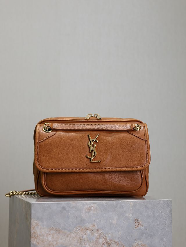 YSL original calfskin medium niki bag 712520 brown