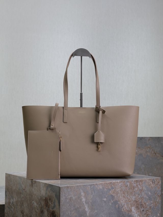 YSL original calfskin shopping tote bag 394195 apricot