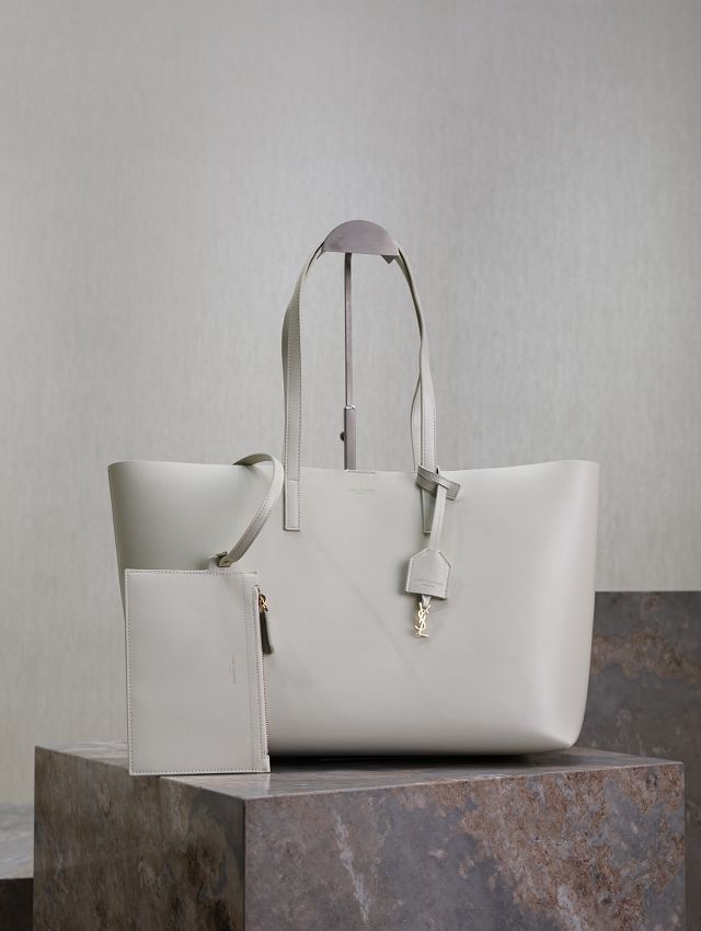 YSL original calfskin shopping tote bag 394195 white