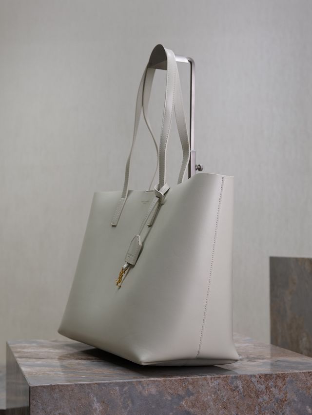 YSL original calfskin shopping tote bag 394195 white